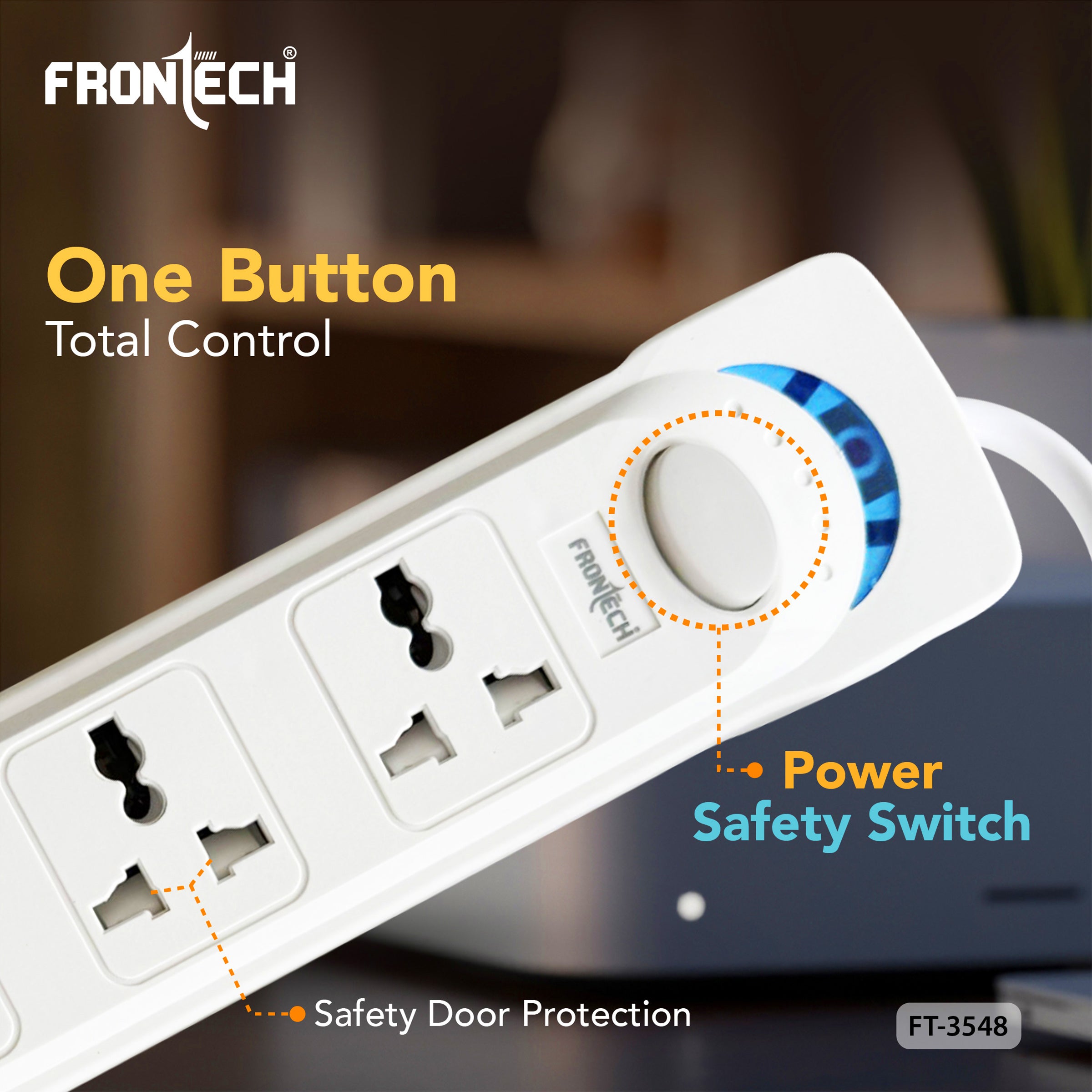 Frontech FT-3548 Power Extension Board with 5 Universal Sockets & 1.5M Cable | Multi Plug Extension Cord with Power Safety Switch | 2500W Max Load, Fireproof & Heat Resistant Design | Wall Mount Option for Home, Office & Travel (FT-3548) Frontech FT-3548 Power Extension Board with 5 Universal Sockets & 1.5M Cable | Multi Plug Extension Cord with Power Safety Switch | 2500W Max Load, Fireproof & Heat Resistant Design | Wall Mount Option for Home, Office & Travel (FT-3548)
